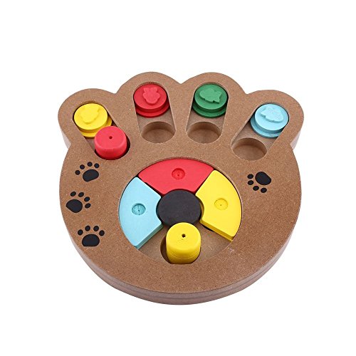 Yosoo Interaktives Spielzeug aus lebensmittelechtem Holz für Hunde und Katzen - Lernspielzeug in Pfotenform (Größe: Bauern) von Yosoo