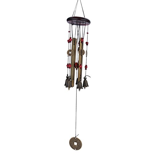 Yosoo Windspiele mit 4 Metallröhren, 5 Glocken, Dekoration zum Aufhängen, Ornament im Haus und Garten von Yosoo
