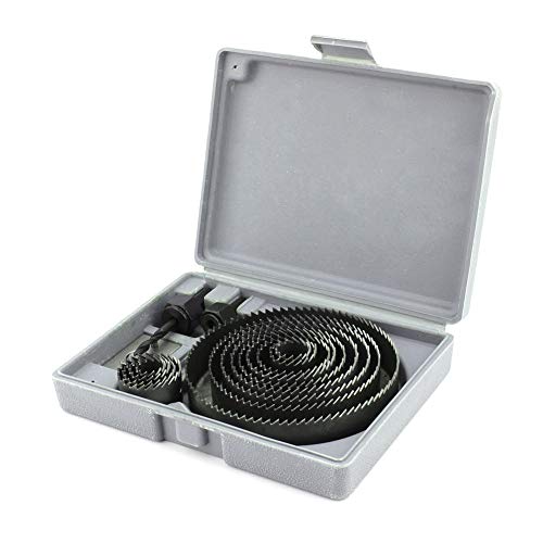 Yosoo 16 Loch Stahlsägeblatt Kit Metall Kreis Ausstechform rund-Bohrer Holz-Legierung Downlights 19–127 mm mit Etui von Yosoo