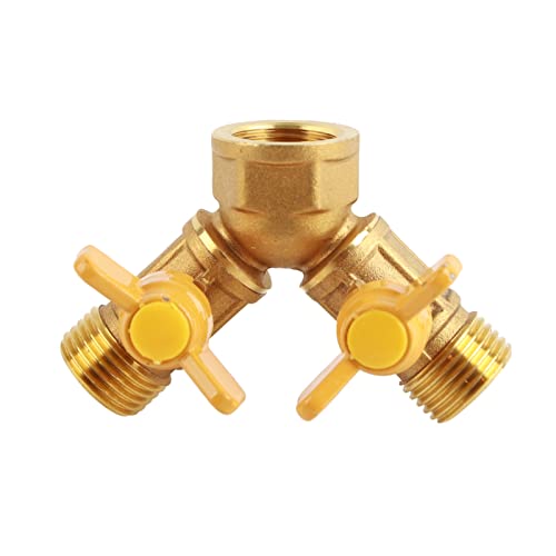 Yosoo 2 Wege Doppel Tap Adapter 1/2 inch Messing Außerhalb Garten Bewässerung Tap Adapter und Schlauch Dual Wasserhahn Stecker von Yosoo