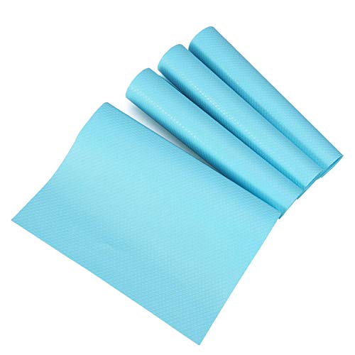 Yosoo 4 Stück/Set 29 x 45 cm Gefrierschrank-Matte, waschbar, antibakteriell, Beschichtung für Konservierung, Feuchtigkeitsaufnahme, Bodenkissen für Kühlschrank und Schublade, blau von Yosoo