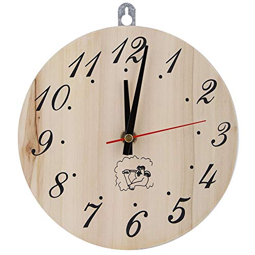 Yosoo 8-Zoll-Saunauhr aus Holz, Dekorative Timer-Uhr, Hitzebeständige Saunauhr für Saunazubehör, Saunaraum-Heimdekoration von Yosoo