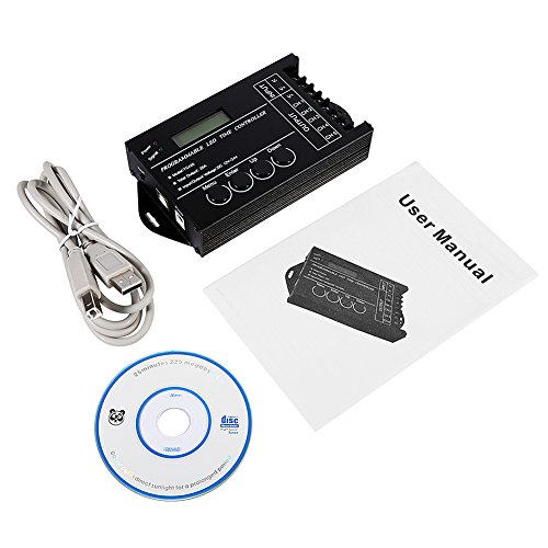 Yosoo DC 12 V 24 V 20 A Zeitschaltuhr, programmierbar, Multifunktionsgerät, Kanal, 5 Zeitregler, verwendet für RGB-Licht mit zwei Farben (schwarz) von Yosoo