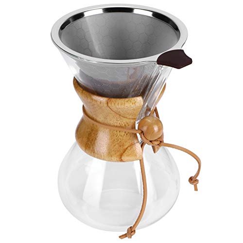 Yosoo Hochtemperaturbeständiger Kaffeebereiter aus Glas mit Edelstahlfilter Zum Aufbrühen von Kaffee (600 ml) von Yosoo