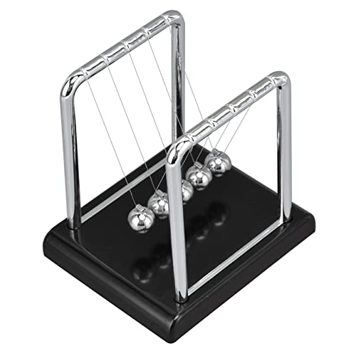 Yosoo Hochwertige Pendelkugeln aus Metall, Newton's Cradle Balance Ball für den Schreibtisch, Klassisches Design, Mehrere Spielmöglichkeiten (schwarzer) von Yosoo