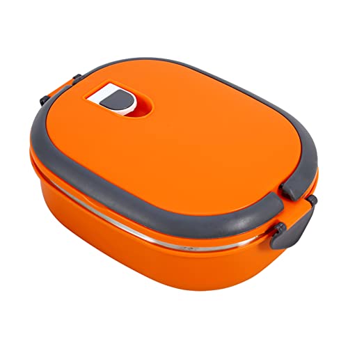 Yosoo Lunchbox, Tragbare Frischhaltebox Lebensmittelbehälter aus Edelstahl mit Griff für Essen, Aufbewahrungsbox für Lebensmittel (1 Etage, Orange) von Yosoo