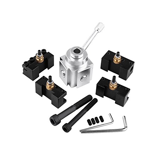 Yosoo Mini-Werkzeug-Set für Drehmaschine aus Aluminiumlegierung, Schnellwechsel-Set und Halterung. von Yosoo