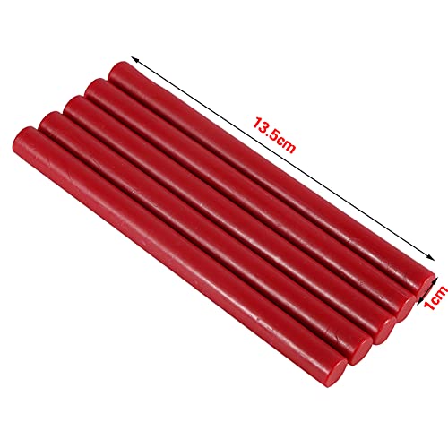 Yosoo Versiegelung von Wachsstäbchen Wachs Seal Sticks 10 Farben Nicht-Stick 5pcs Wertpaket für Umschläge Einladungen DIY-Projekte mit Vintage-Charme (Rot) von Yosoo