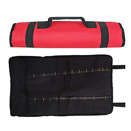 Yosoo tragbare Werkzeugtasche mit 22 Taschen, Tasche aus Stoff, Oxford, rot von Yosoo