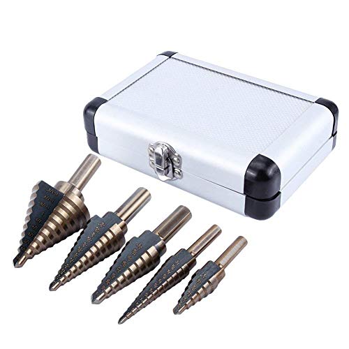 yosoo W900 Bohrer Werkzeug Bohrung Etage HSS aus Stahl mit hoher Geschwindigkeit konisch Set 50 Größen Cutting Tools mit Gehäuse aus Aluminium Kobalt -Broks -Spiel Broca Conica Hände von Yosoo