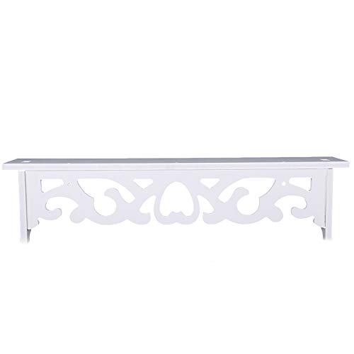 yosoo weiß Regal Shabby Chic Filigrane Stil Cut Out Design Wandregal, Pastoral Hohl geschnitzt Wand Deko Mounted Floating Storage Display,(L) x (w): 46 x 9 cm/18,11 x 3,54 Zoll (Genehmigung) von Yosoo