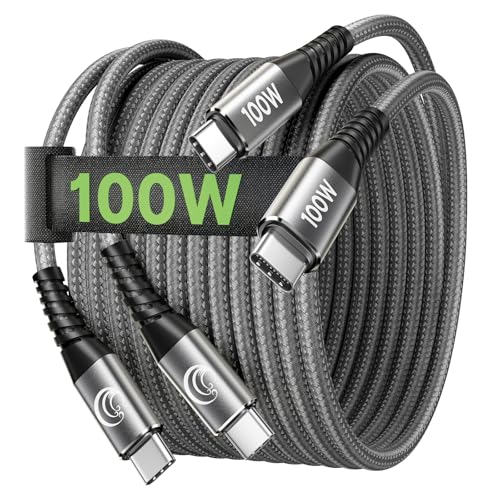USB C auf USB C Kabel, 100W [2M+2M] USB C Kabel 20V 5A Schnellladekabel USB-C Ladekabel USB Typ C für iPhone 16 15 Pro Max Plus, Samsung Galaxy S24 S23 S22, iPad, MacBook, Tab, Xiaomi, Huawei, Switch von Yosou
