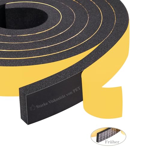 Dichtungsband Türen Selbstklebend 25mm(B) x 10mm(D) Schaumstoffband Dichtungsgummi, Moosgummi für Kollision Siegel Schalldämmung (2 Rollen je 2m lang) von Yotache