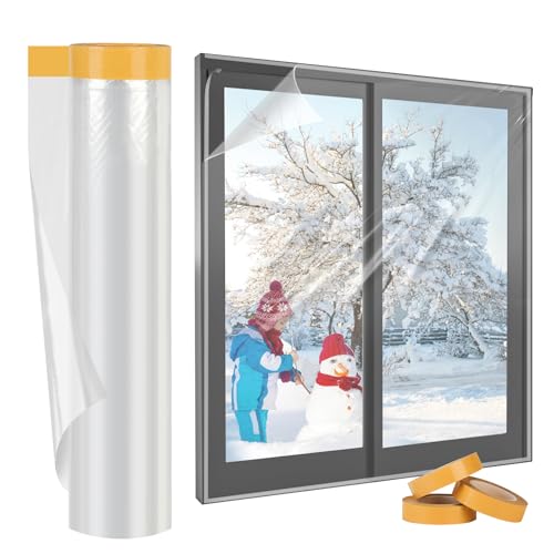 Yotache Thermo Cover Fenster-Isolierfolie1.2m x 10m - Transparente Isolierfolie zur Wärmedämmung an Fenstern von Yotache