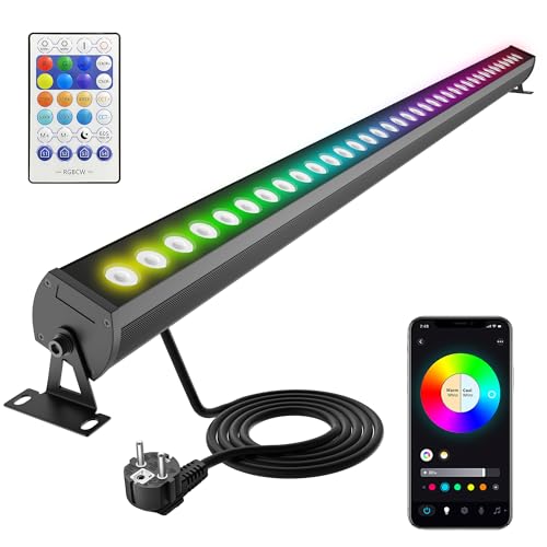 Yotivki 180W RGBCW LED Wallwasher Außenstrahler, App & Fernbedienung Steuerung, 2700-6500K dimmbar, 16 Mio Farben, 50 Modi, Musik Sync, Timer, Speicherfunktion, für Garten, Terrasse und Partys Yotivki 180W RGBCW LED Wallwasher Außenstrahler, App & Fernbedienung Steuerung, 2700-6500K dimmbar, 16 Mio Farben, 50 Modi, Musik Sync, Timer, Speicherfunktion, für Garten, Terrasse und Partys von Yotivki