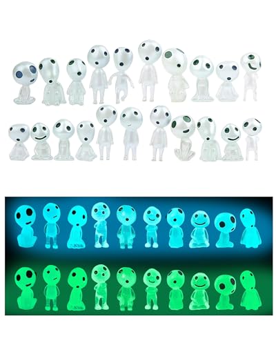 Yotlein 20 Stück Waldgeister Gartendeko, Waldgeister Leuchtend, Verschiedene Feengarten-Accessoires, Prinzessin Gartendeko Figuren für Garten Topfpflanze, für Schlafzimmer(Blau+Grün) von Yotlein