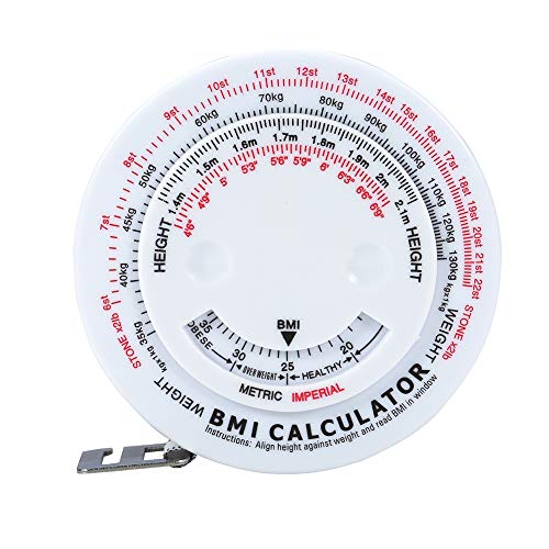 Körpermassband, Schönheit Körperfett Tester Mass Index Runde Fettmessung Maßnahme Fitness Messkörper Retractable Tape von Yotown