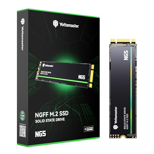 Yottamaster NG5 1TB M.2 SATA SSD, M.2 2280 NGFF SSD SATA III 6 Gbit/s Interne Solid State Drive, Lese-/Schreibgeschwindigkeit von bis zu 500/450 MB/s, M.2 SATA SSD mit B+M Key für Laptop-PC-Desktop Yottamaster NG5 1TB M.2 SATA SSD, M.2 2280 NGFF SSD SATA III 6 Gbit/s Interne Solid State Drive, Lese-/Schreibgeschwindigkeit von bis zu 500/450 MB/s, M.2 SATA SSD mit B+M Key für Laptop-PC-Desktop von Yottamaster