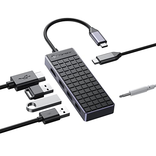 Yottamaster USB C Hub, 6-in-1 USB C Adapter, 100W Power Delivery USB3.0 Typ C Dock, Kompatibel mit Windows/Mac OS/Android unterstützt 4K@30Hz HDMI/3.5mm Audio/USB-A3.0×3 Yottamaster USB C Hub, 6-in-1 USB C Adapter, 100W Power Delivery USB3.0 Typ C Dock, Kompatibel mit Windows/Mac OS/Android unterstützt 4K@30Hz HDMI/3.5mm Audio/USB-A3.0×3 von Yottamaster