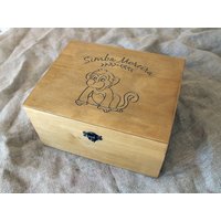 Personalisierte Baby-Erinnerungsbox, Affen-Erinnerungsbox, Individuell Gravierte Box, Jahr Des Affen Box von YouCanMAKEitPERSONAL