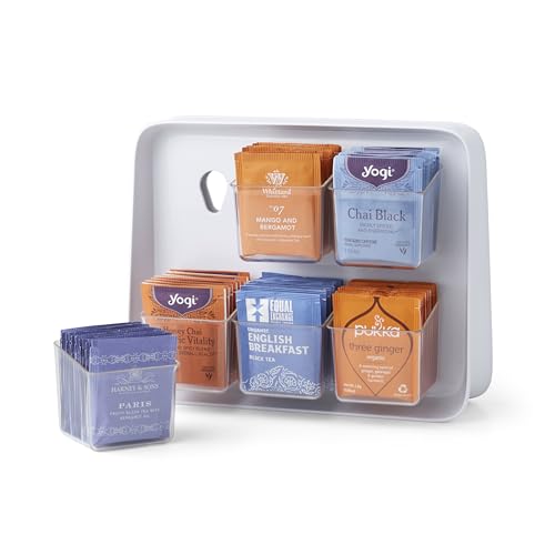 YouCopia 1 Teeständer TeaStand Teebeutel-Organizer mit transparenten, abnehmbaren Behältern, Schrank oder Speisekammer, Kunststoff, farblos von YouCopia