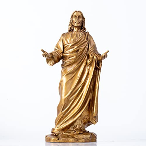 YouFine Jesusstatue, Skulptur, 100 % Bronze, Heimdekoration, 31 cm, christliche Kirche, Dekoration, Bronzeskulptur von YouFine