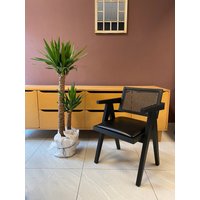 Stuhl - Pierre Jeanneret Style Chair Esszimmerstuhl Aus Holz Mit Echtem Leder von YouFurnitures