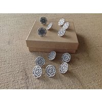 12 Push Pins Verzierte Runde Silber Message Board Reißnägel von YouMatterDesigns