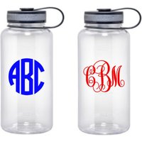 Monogramm Und Initial Breite Mund 34Oz Sport Wasserflasche - Viele Stil- Farboptionen Verfügbar von YouSaidItDesigns