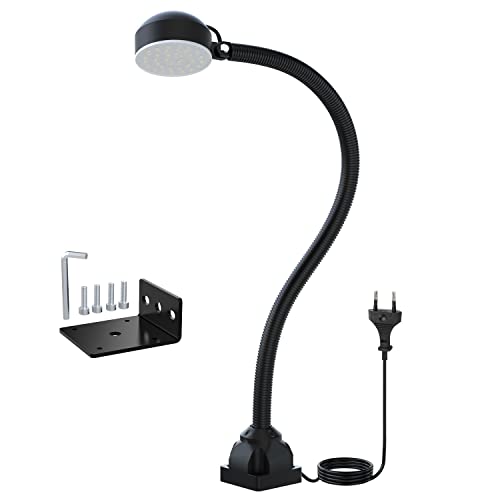 Drehmaschine Led Licht - Maschinenlampe 110V-220V 10W 1200 Lumen Arbeitslicht Verschraubung der Grundplatte Flexibel Wasserdicht Schwanenhals Arm für CNC Werkbank Handwerk Nähmaschine von YouTeMei