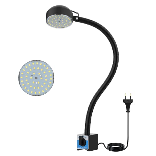 Magnetische LED Drehmaschine Lampe Maschinenlampe mit Magnetfuß 10W 1100 Lumen Flexibel Wasserdicht Arm Drehmaschine Lampe für Nähmaschine Drehbank Fräsen Bohrmaschine Industrielle Beleuchtung （6000K） von YouTeMei
