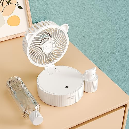 YouTeMei 2-in-1 Handventilator, 4000mAh tragbarer Ventilator, leiser [6-21 Stunden] Mini-Ventilator, 3-stufiger persönlicher Ventilator, Befeuchtungsventilator… von YouTeMei
