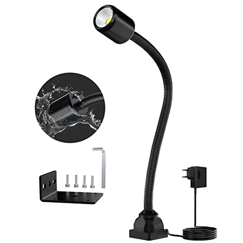 Maschinenlampe LED Drehmaschine Lampe 8W 880 Lumen Flexibel Wasserdicht Arm Drehmaschine Lampe Verschraubung der Grundplatte für Nähmaschine Drehbank Fräsen Bohrmaschine Industrielle Beleuchtung von YouTeMei