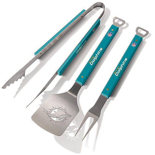 Sportula Produkte 9026792 Baltimore Ravens Spirit Serie 3 Stück Grill Tool Set, silber Miami Dolphins silber von YouTheFan
