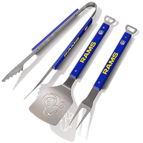 YouTheFan NFL Los Angeles Rams Spirit Series 3-teiliges Grill-Set, Edelstahl, 55,9 x 22,9 cm von YouTheFan