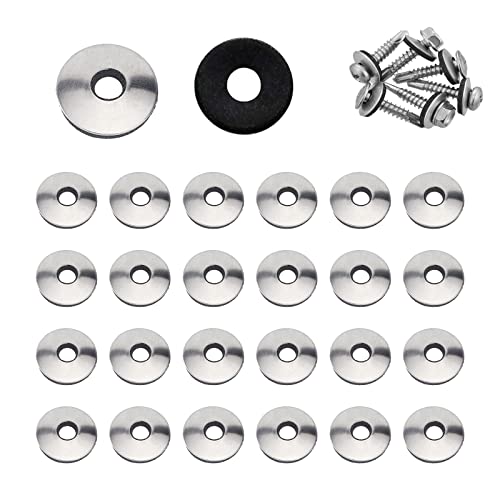 YouU #4.2/4.8/5.5/6.3/8mm Multiple Models Stainless Steel Neoprene EPDM Bonded Sealing Gasket Washers Assortiment Kit (6.3x19mm 50pcs) von UoYu