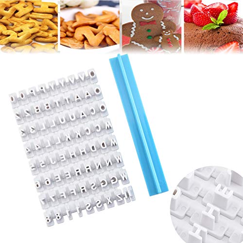 YouU Keksstempel Tortendeko Ausstechform Buchstaben Zahlen für Cookie Dekorationen Embosser Cutter Fondant DIY Tool von YouU