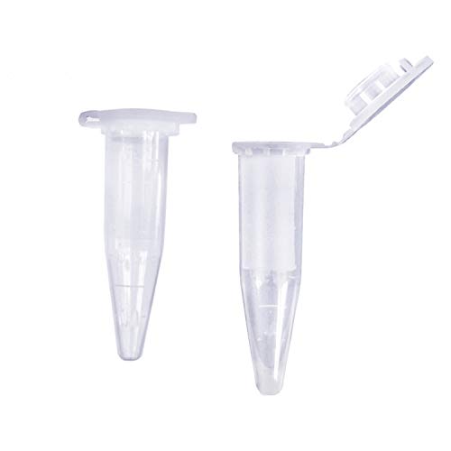 YouU Reaktionsgefäße Stoffkapseln Eppendorf Tubes Kapseln Globulibehälter mit Doppelverschluss, Micro-Tubes aus Polypropylen, Globuli-Caps mit Deckel (0.5ml) von YouU