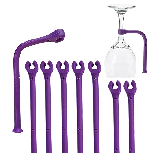 YouU Weinglas Halterung Einstellen Silikon Weinglas Geschirrspüler Becherhalter Safer Stemware Saver (Lila / 8 Stück) von YouU