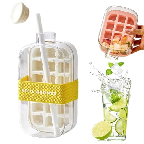 Eiswürfelform mit Decke,YouXiaor Eiswürfelschale Eiseimer Ice Cube Bottle Eiswürfel Behälter EiswürfelbehäLter Ice Cube Mold Eisbereiter Cup Eiswürfelbereiter Becher EisküBel Eiswürfelformen von YouXiaor
