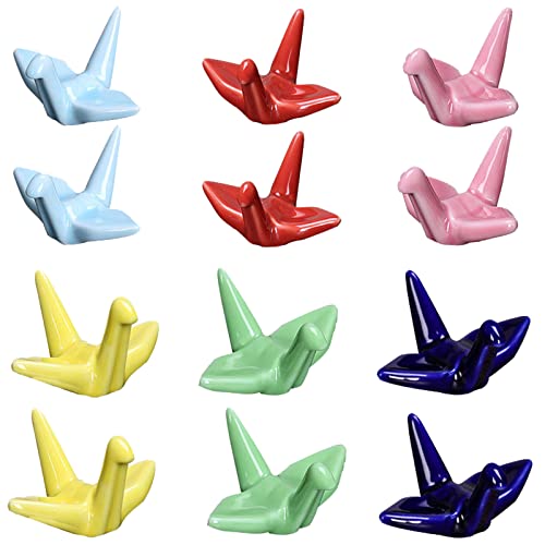 YouYuer 12PCS Keramik Stäbchenhalter Stäbchenbänke Löffel Gabel Messer Halter Ständer Keramik Stäbchen Ruht Essstäbchenablagen Essstäbchen Ablage Für Essstäbchen,Löffel,Pinsel(Gelegentliche Farbe) von YouYuer