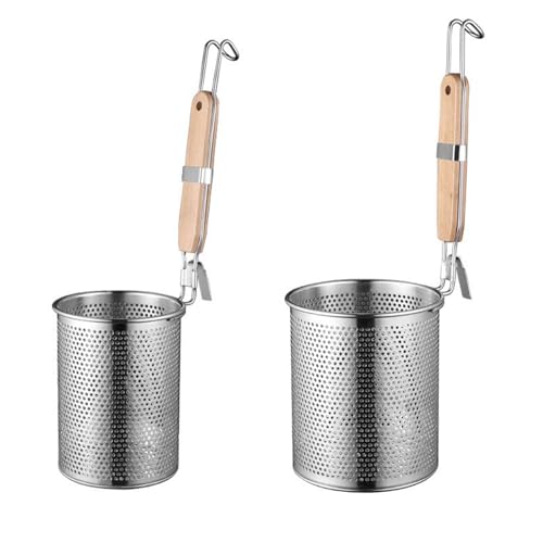 YouYuer Edelstahl Körbe für Pasta,Sieb für Nudeln,2 Stück Nudelsieb Korb Edelstahl Feinmaschiges Nudelsieb Korb mit Holzgriff für Kochende Lebensmittel Pasta Nudeln Obst Knödel Servierkorb Küchensieb YouYuer Edelstahl Körbe für Pasta,Sieb für Nudeln,2 Stück Nudelsieb Korb Edelstahl Feinmaschiges Nudelsieb Korb mit Holzgriff für Kochende Lebensmittel Pasta Nudeln Obst Knödel Servierkorb Küchensieb von YouYuer