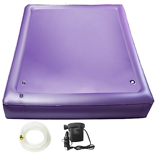 Free Flow Vollwellige Wasserbett-Matratze, PVC, quadratisch, violett, weiches Wasserbett, bequemes und faltbares Wassermatratzen-Set für ältere Menschen, Kinder und Erwachsene (Twin XL, 99 x 80 x von Youaide