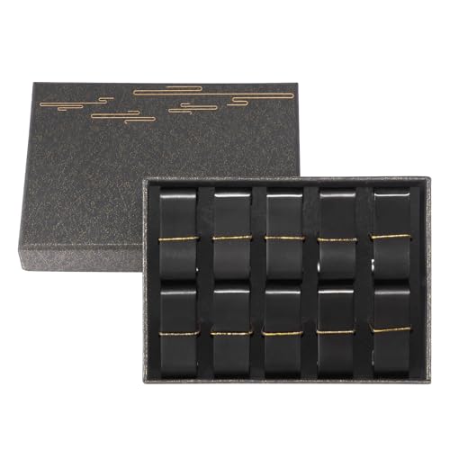 Youda Essstäbchen Ablagen Stäbchen Halter 10 Stück Edelstahl Essstäbchen Halterung Löffel Gabel Messer Stand Rack Set (Schwarz) von Youda
