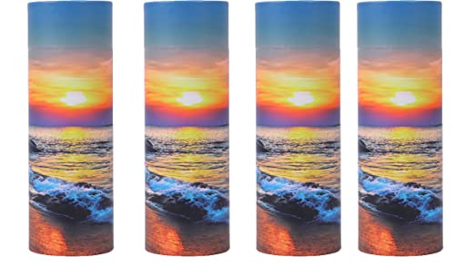 Youdear Memorials Ocean Sunset Streuurne – biologisch abbaubares Streurohr für Asche – Urne für erwachsene Asche (4er-Set) von Youdear Memorials