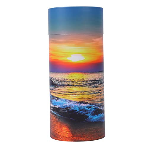 Youdear Memorials Ocean Sunset Streuurne – biologisch abbaubares Streurohr für Asche – Urne für erwachsene Asche (groß) von Youdear Memorials
