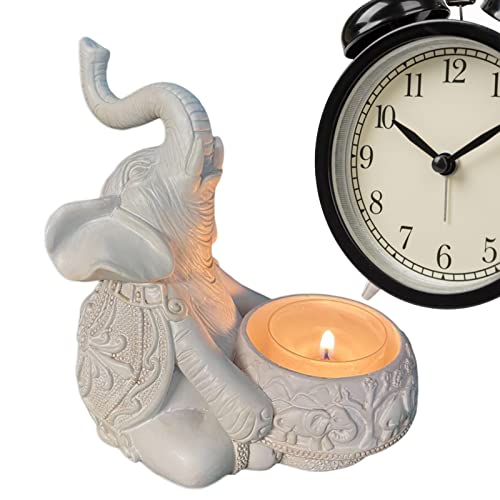 Elefantenstatue | Viel Glück Elefant Dekor Kerzenhalter - Teelichthalter aus Keramik, Heimdekoration für Tischdekoration, Partydekoration Youding von Youding