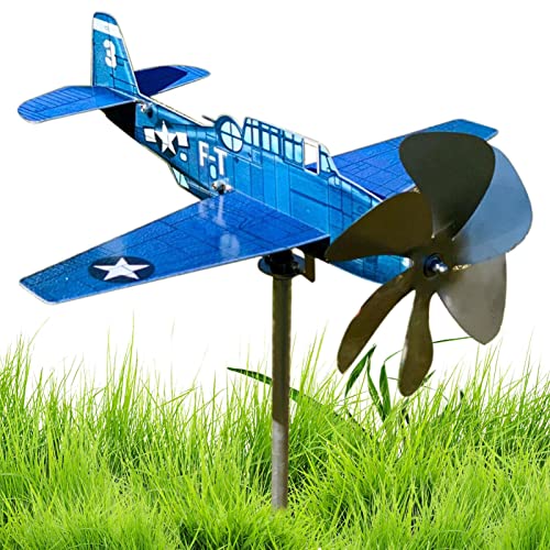 Flugzeug-Wetterfahne, Windspiel-Flugzeug, Flugzeug-Wetterfahne aus Metall, kinetische Skulptur-Windspiel für Hof und Garten, Wetterfahne für den Hausgarten von Youding