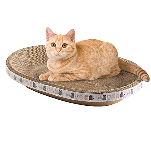 Kratzbrett für Katzen, langlebige Kartonpfosten mit ovaler Form, Belastung, Kratzmatte für Katzen, Kratzpfosten für Innenmöbel, schlafende Katzen von Youding