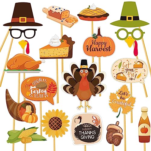Thanksgiving - Thanksgiving Party Decor | 20 Stück Herbst-Fotobedarf mit Kürbissen, Truthähnen für Herbstparty zu Hause im Freien, kleines DIY Youding von Youding
